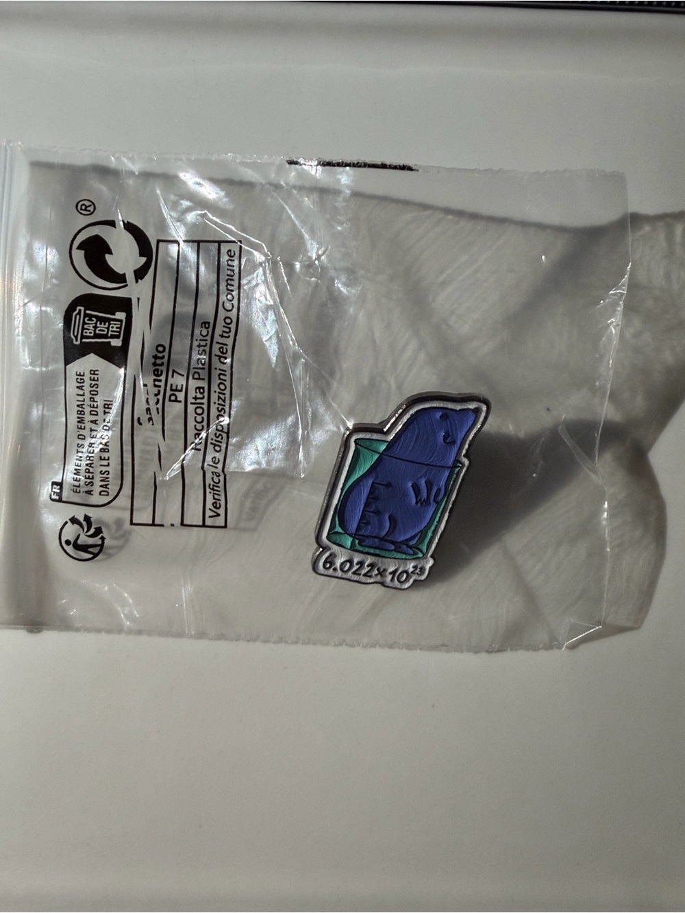 Blue Avogadro's Number Enamel Pin - Blue